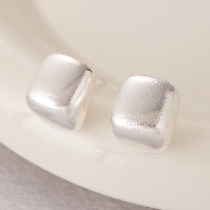 

ANENJERY Гладкая поверхность Квадратные серьги для женщин мужчин Простые Личность Уникальный Новый Тренд Ювелирные изделия Подарки Оптом Вечеринка серебряный