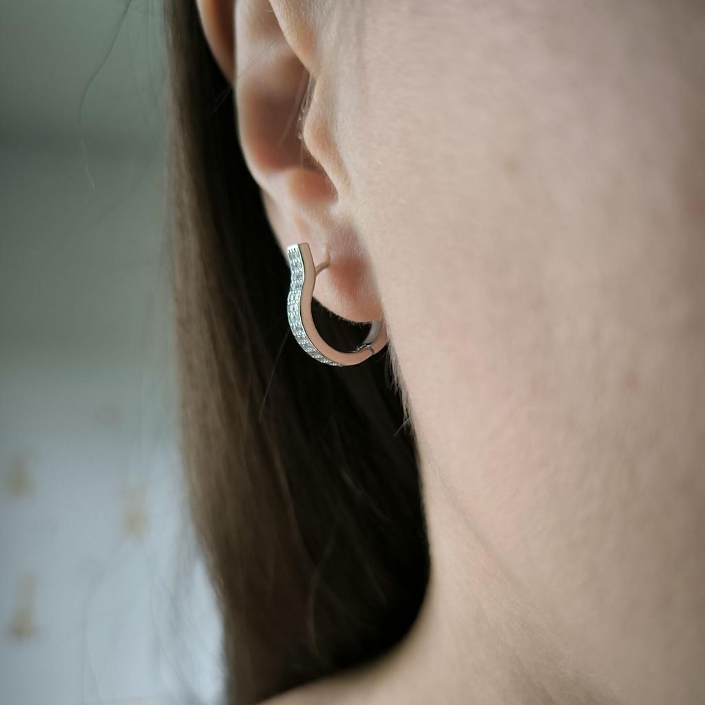 Silver Earrings with Cubic Zirkonia (2180708)