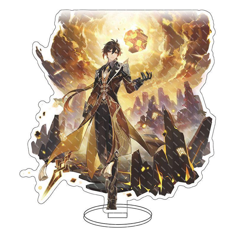 Barbatos Genshin Impact Keqing Barbara Acrylic Figure Stand Decoration Display