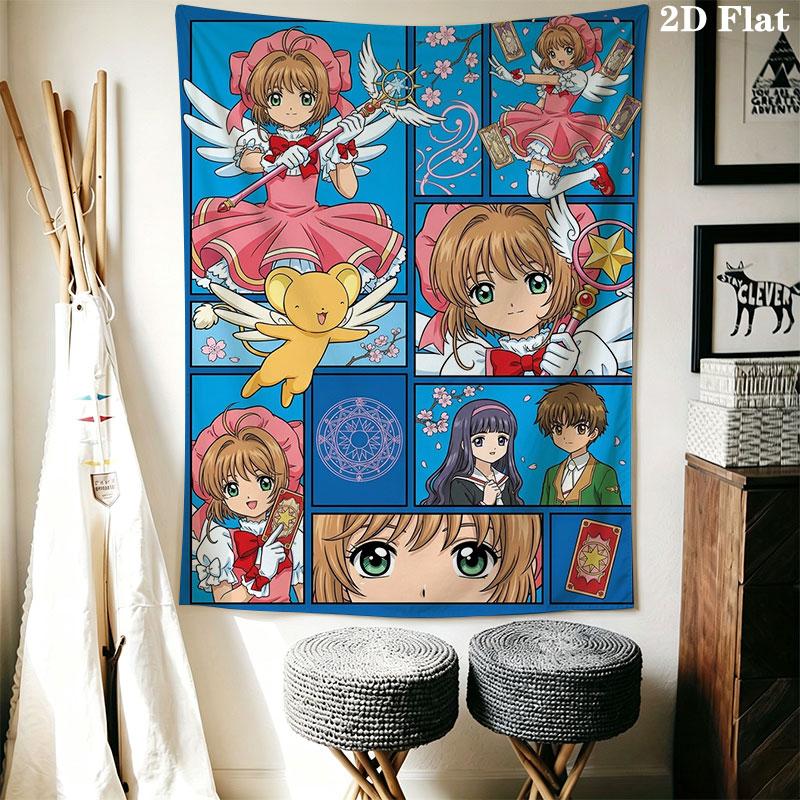 Cardcaptor Sakura poster Wall Hanging Printed Fabric Blanket Decorative Tapestries for Bedroom Living Room Home Decor