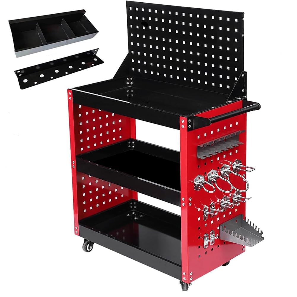 JZOOOZ Tool Cart x 36 x cm with Movable and Transportable for Repair and Industrial Steel with Hanging Plate for Indoor and Outdoor Lightweight and