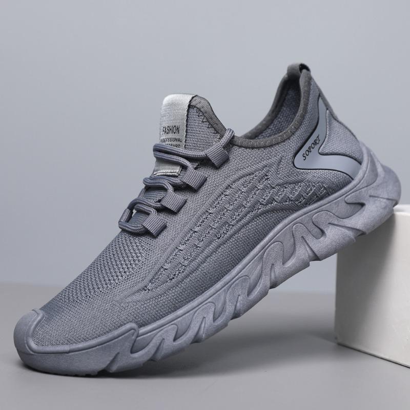 

Mesh breathable shoes men s shoes soft sole non-slip casual shoes low-top lace-up sports shoes men 44 серый