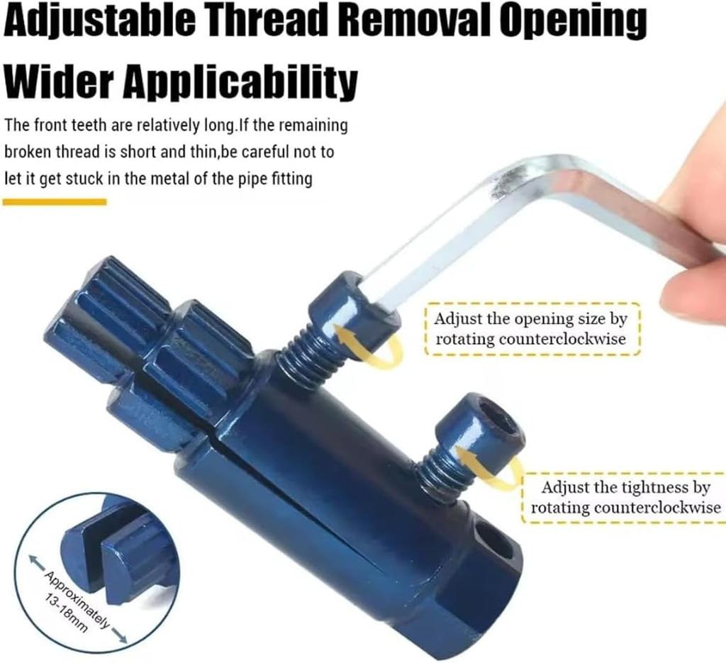 Broken Pipe Head Screw Extraction Faucet Angle Valve Broken Wire Extractor for 1/2 Inch 3/4 Inch Thread Removal Tools