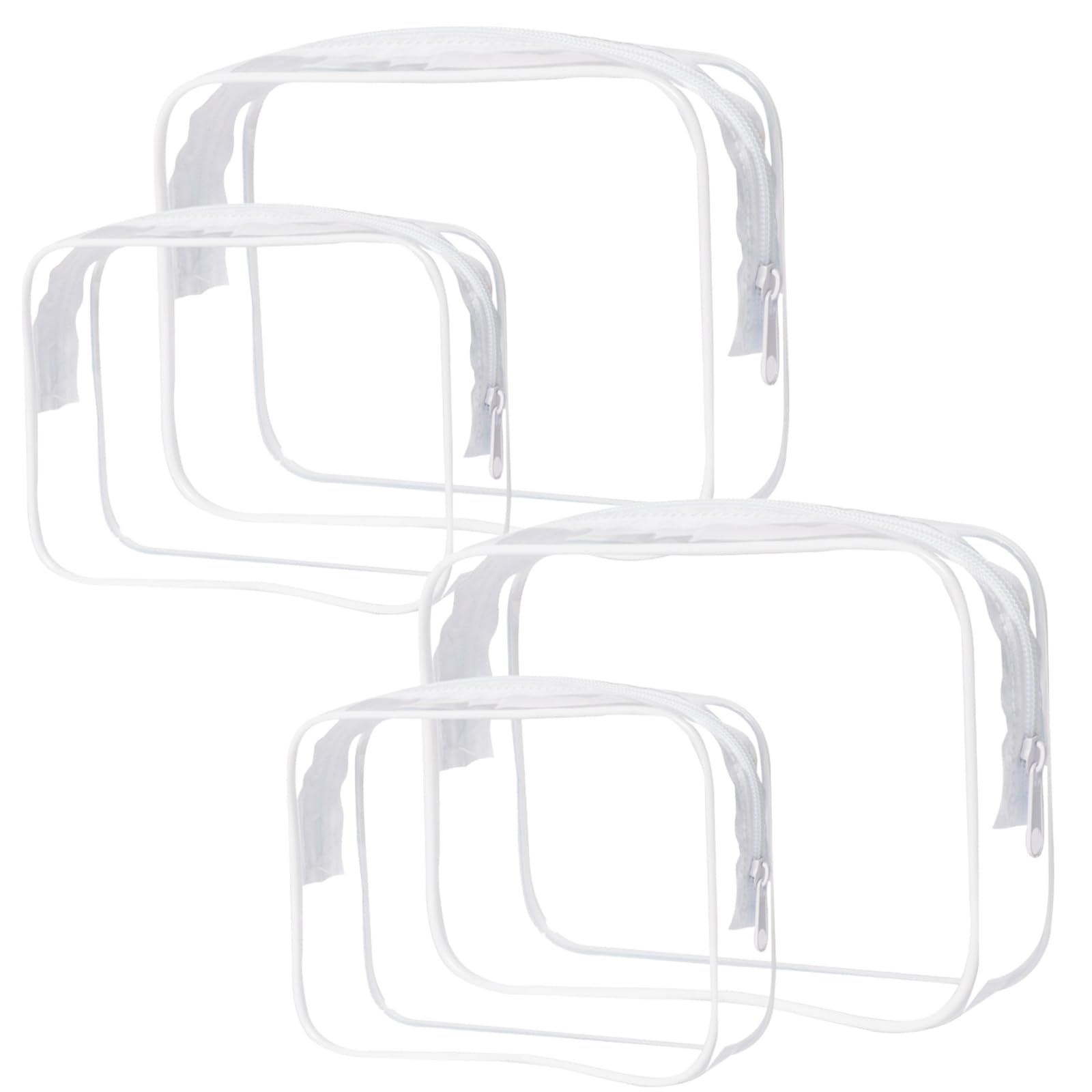 

Siomlana Set of 4 Waterproof Transparent Cosmetic Large Makeup Storage Toiletry Lightweight Vanity Popular Multifunctional Cosmetic Perfect for Travel белый