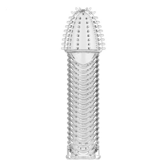 Reusable Clear Penis Extension Sleeve Girth Enhancer Delay Ejaculation Sex Toy