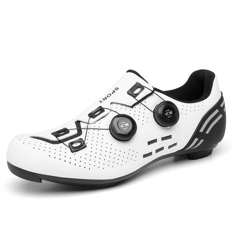 T2021 Cycling Shoes: Versatile Men's and Women's Bicycle Footwear with Rotary Buckle, Lock and Lockless Options, Durable Leather Surface