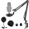 Razer Seiren V2 Pro Microphone Boom Arm Adjustable Stand Pop Filter Shock Mount High Durability Table Clamp Cable Ties