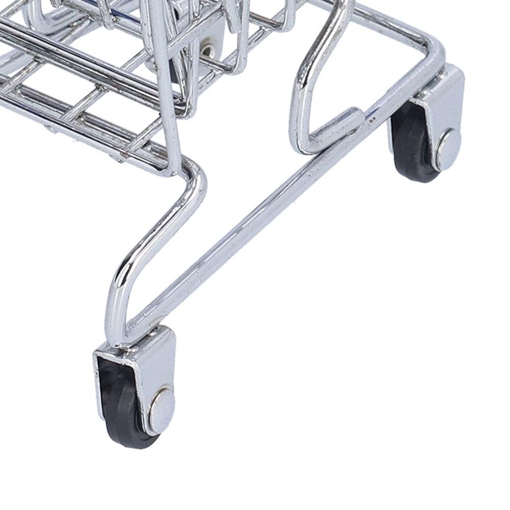 2pcs Blue Color Supermarket Handcart Small Size Desktop Shopping Cart  Office Decor