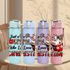 1PC Girl Loves Christmas Mug 750ml Color Plastic Sports Water Bottle Leakproof Flip Straw Lid Suitable for Sports Office Home Use