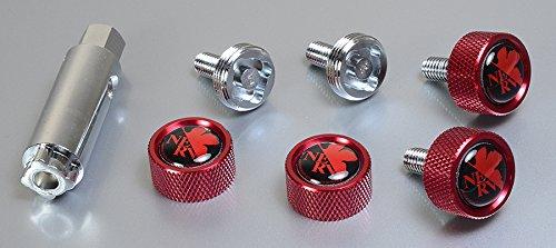 KYO-EI (Kyoei Industry) Evangelion: 3.0+1.0 Thrice Upon a Time NERV Automobile License Plate Bolt Ver. 2 RED (EVAPBR)