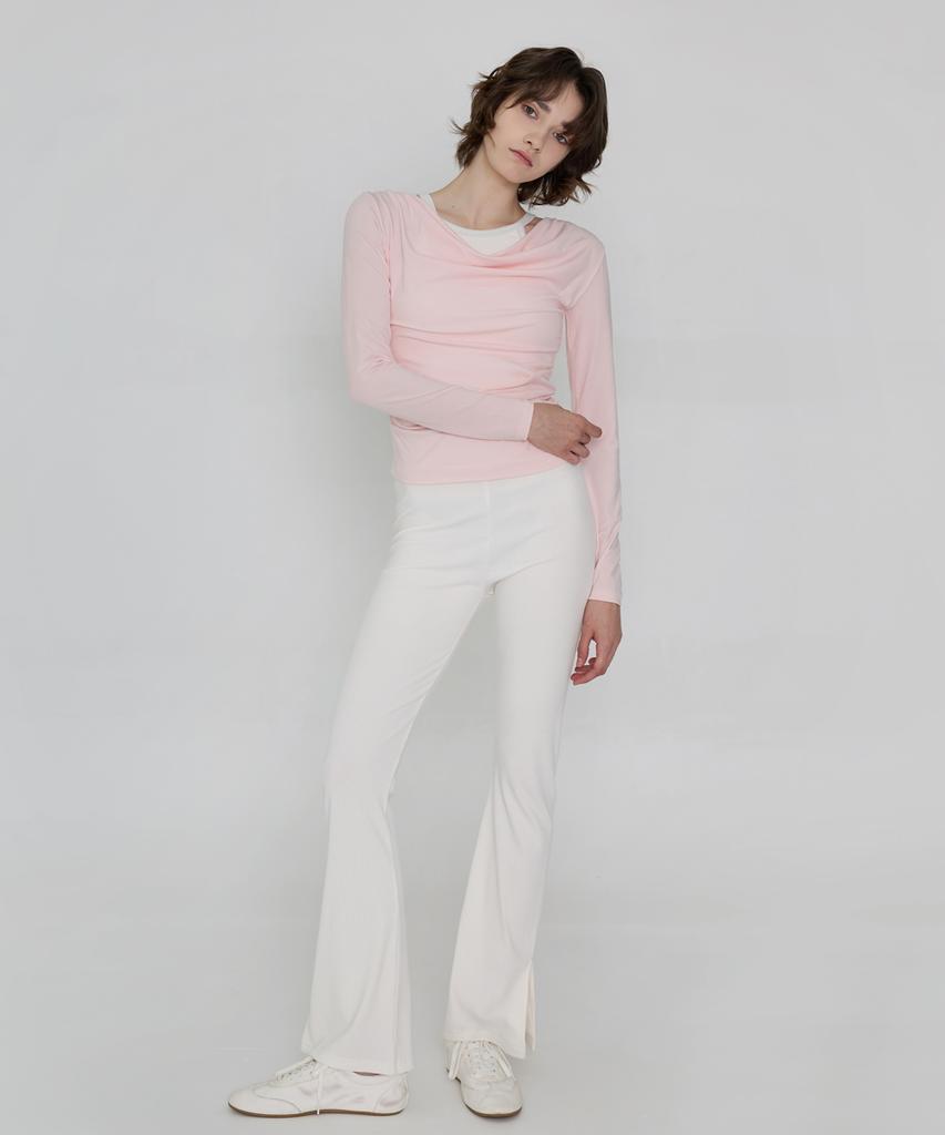 Debiweeo Drape Two-Way Long Sleeve Devi-T0143-Pink