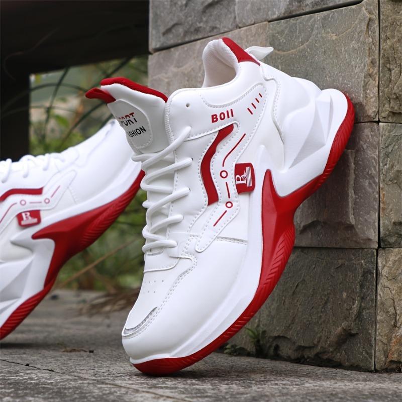 Ανδρικά Αθλητικά Παπούτσια, Νέα Casual Ευέλικτα Δερμάτινα Παπούτσια με Ψηλό Πάνω Μέρος, Αντιολισθητικά και Ανθεκτικά στην Φθορά Αθλητικά Παπούτσια