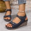 Women's Sandalias Summer Open Toe Platform Sandals Outdoor Casual Leather Sandalias Roman Style Wedge Sandals for Women
