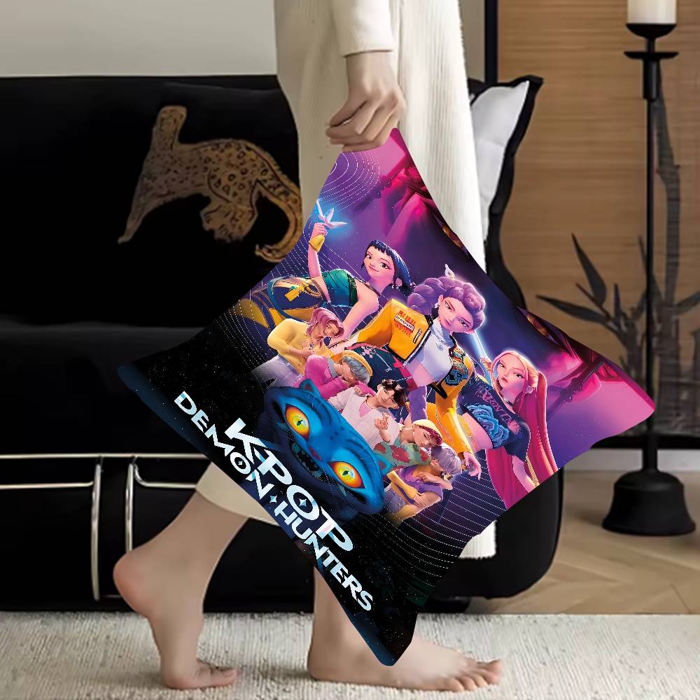 Kpop Demon Hunters Kuddfodral Personligt Kuddfodral Barn Sovrum Vild Party Dekor Kuddfodral Barn Födelsedag Babyshower Gåva