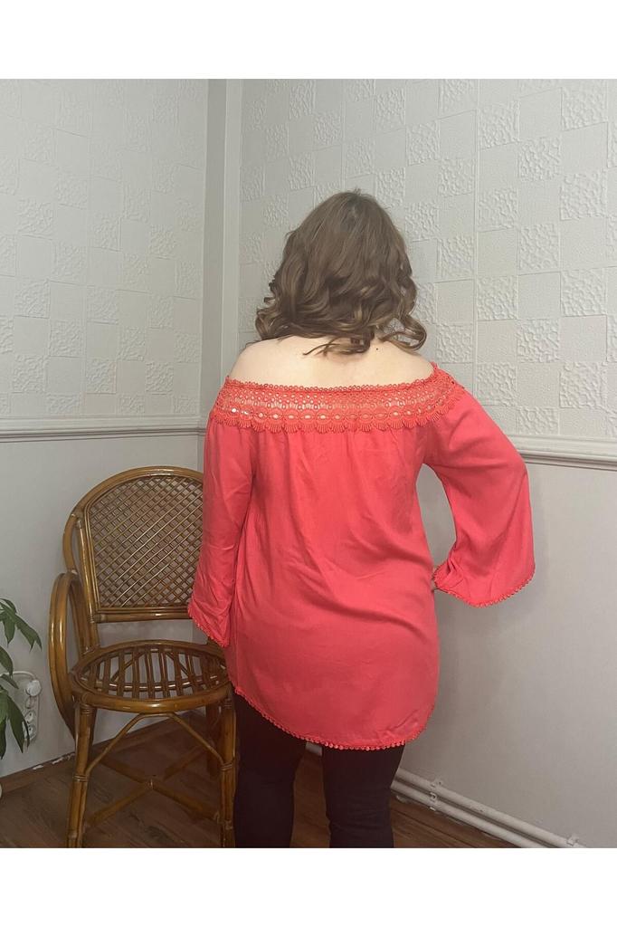 Women's Big Size Blouse Lace Collar Plus Size Blouse Black