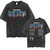 100% Cotone Lavaggio Vintage Bruno Mars The Romantic Tour 2026 Maglietta Moda Uomo/Donna Retro Oversize Larga Acid Wash T-shirt