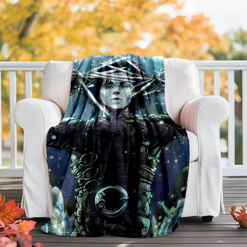 Halloween-Horror-Motiv Bedruckte Decke - Perfekt für Sofa, Bett, Reisen & Outdoor-Nutzung | Maschinenwaschbar, Gemütlich & Langlebig.