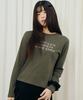 Mihebeu Slogan Long Sleeve Khaki