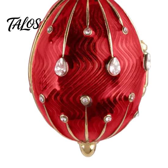 Talos Openable Egg Pendant Necklace, Cubic Zirconia Heart Retro Box Jewelry Gift for Girlfriend Wife Mom