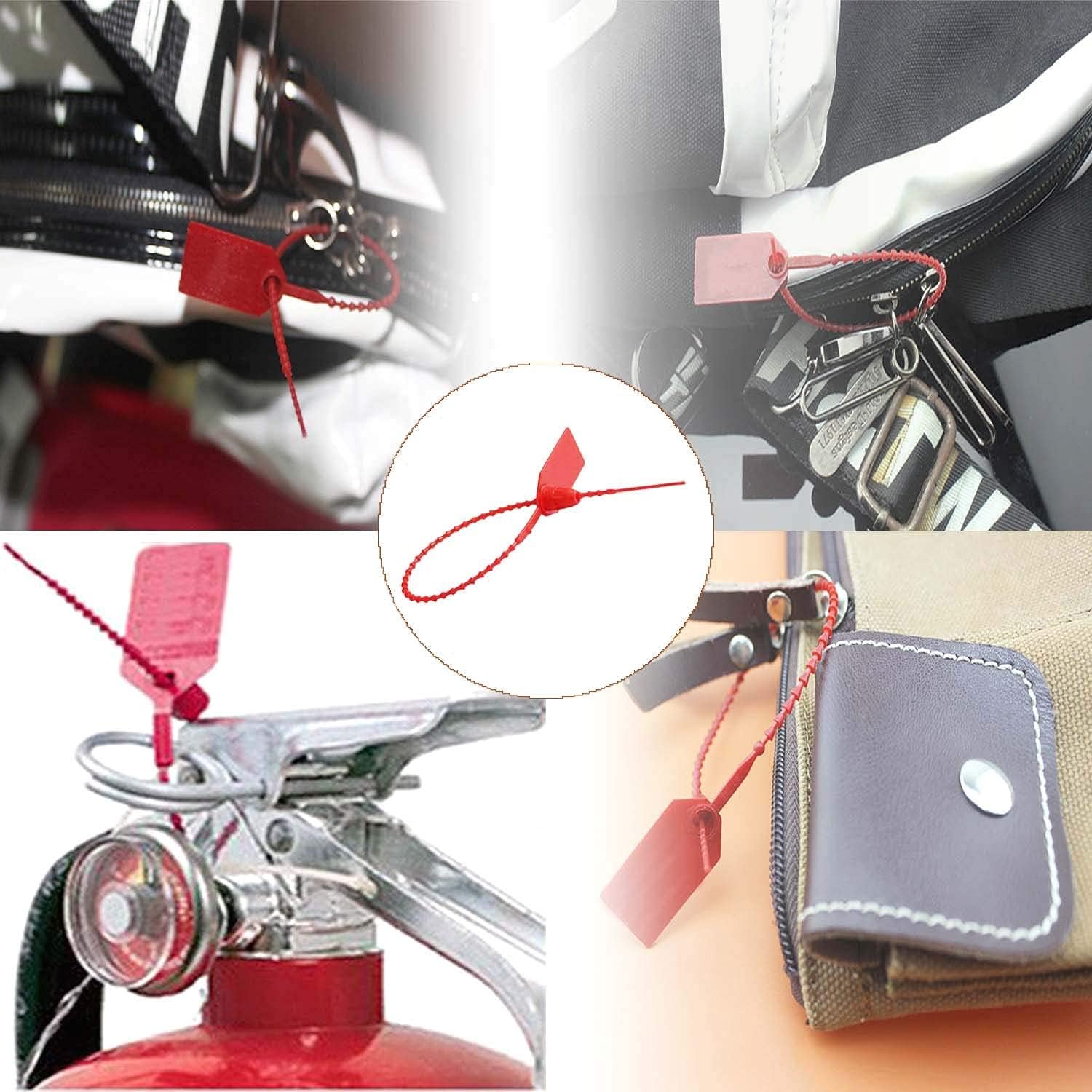 

Набір 200 червоних пластикових захисних пломб-стяжок - Захищені пломби проти несанкціонованого доступу