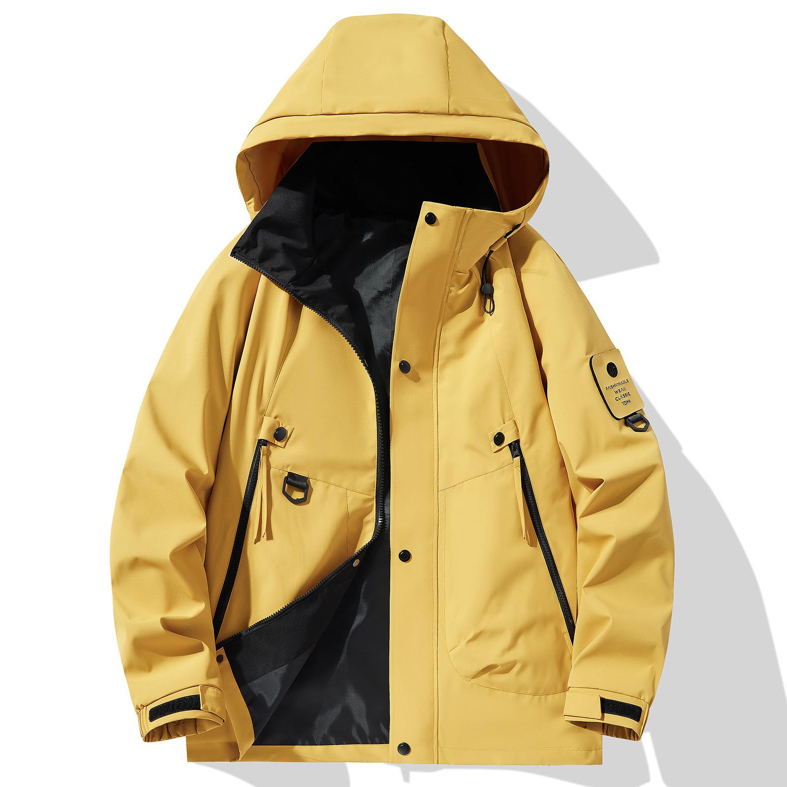 

Мужская куртка Весенне-осенняя уличная свободная водонепроницаемая куртка S жёлтый