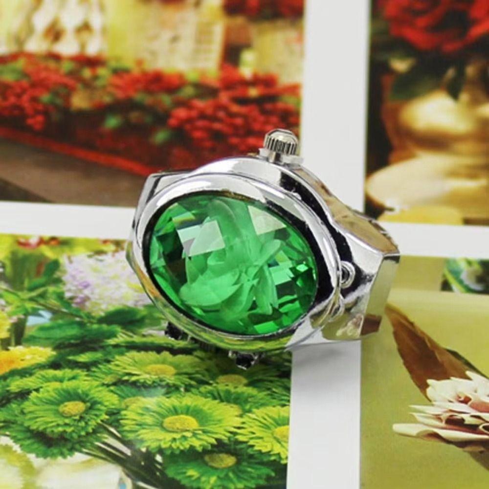 Punk Rings Jewelry Clock Oval Shape Finger Watch Ring Fashion Jewelry Roman Quartz Watch Man