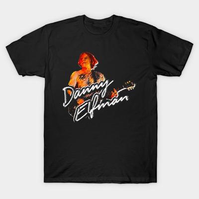 Herren Schwarzes Print-T-Shirt Danny Elfman No-Cut Transferpapier Druck Baumwoll-T-Shirt
