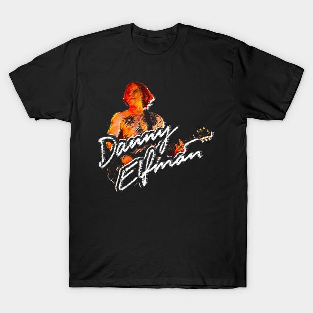 

Men Black Print T-shirt Danny Elfman No-Cut Transfer Paper Print Cotton Tshirt L