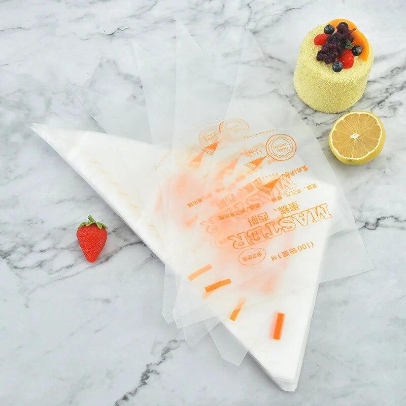 100ks laminovací sáček s tryskou Plastová Jednorázová průhledná Malá velikost Sáček na smetanový dort Sáček na pečení Dezert na pečení Kuchyňské pomůcky