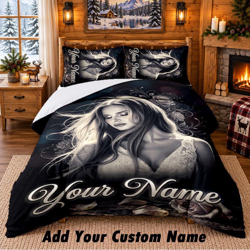 Lana Del Rey Custom Name 3Pcs Bedding Set 1 Bed Sheet 2 Pillowcases Bedroom Home Decor