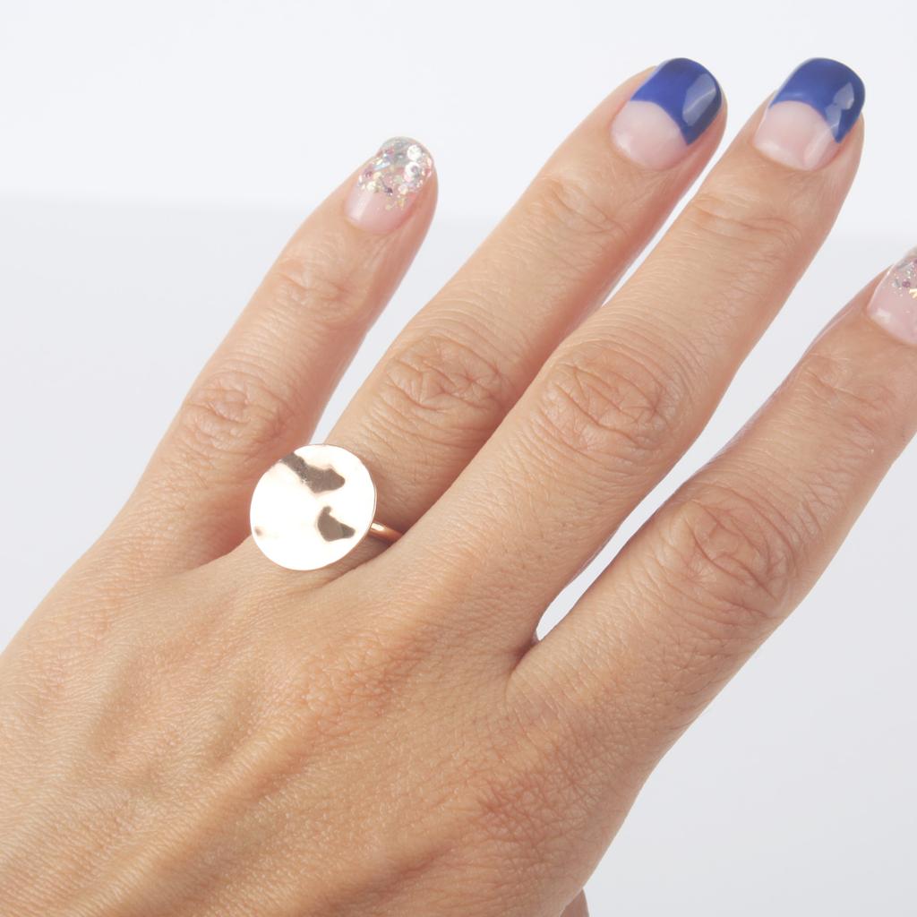 Mezmic White Magic Disc Gold Ring