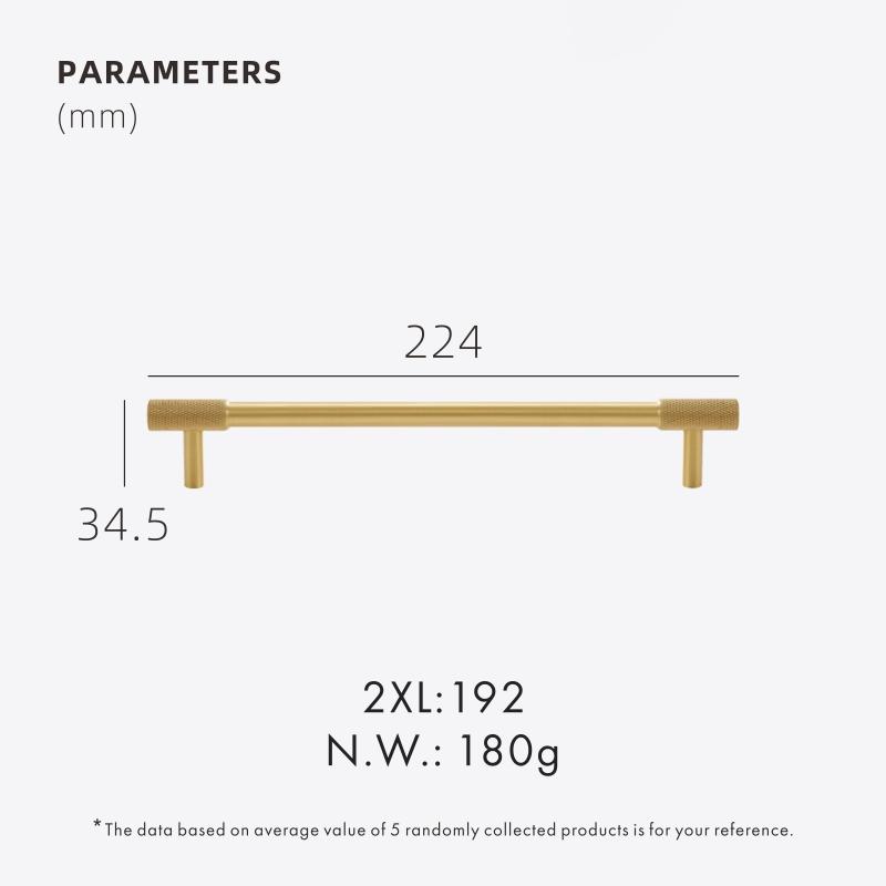 Dooroom Brass Knurling Furniture Handles Long Round Modern Pulls Cupboard Wardrobe Dresser Shoe Box Drawer Cabinet Wine Bar Knob