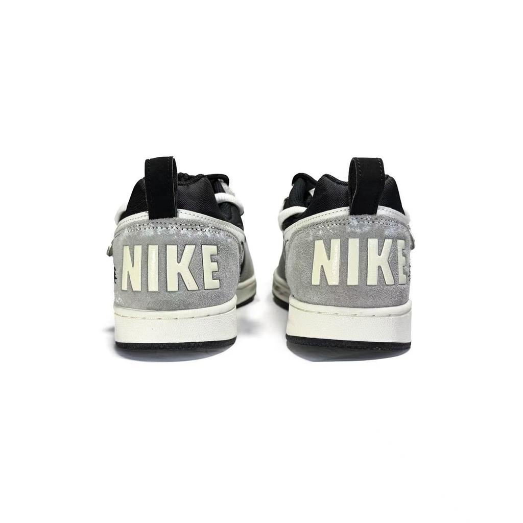 Nike Court Borough Cushioning Abrasion Resistant Balance Low top Skateboard Shoes Men's Black Gray 844881-005(Team225- )