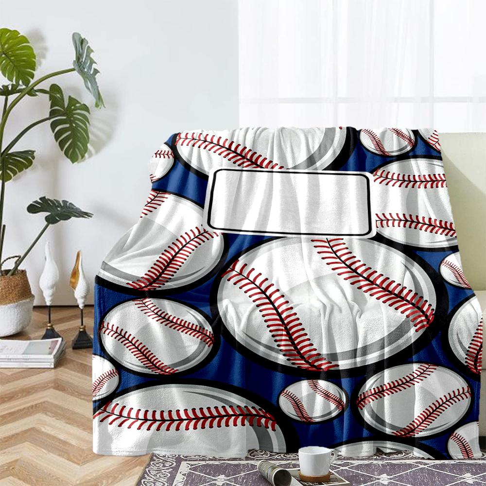 Baseball Theme Printed Blanket - Perfect for Couch, Bed, Travel & Outdoor Use | Machine Washable, Cozy & Durable.
