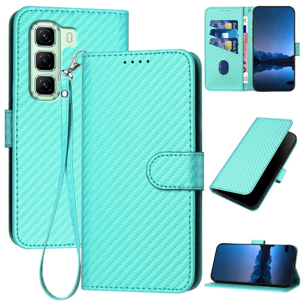 YX0070 For Infinix Hot 50 5G Wallet Case Carbon Fiber Texture Leather Cell Accessories Phone Cover