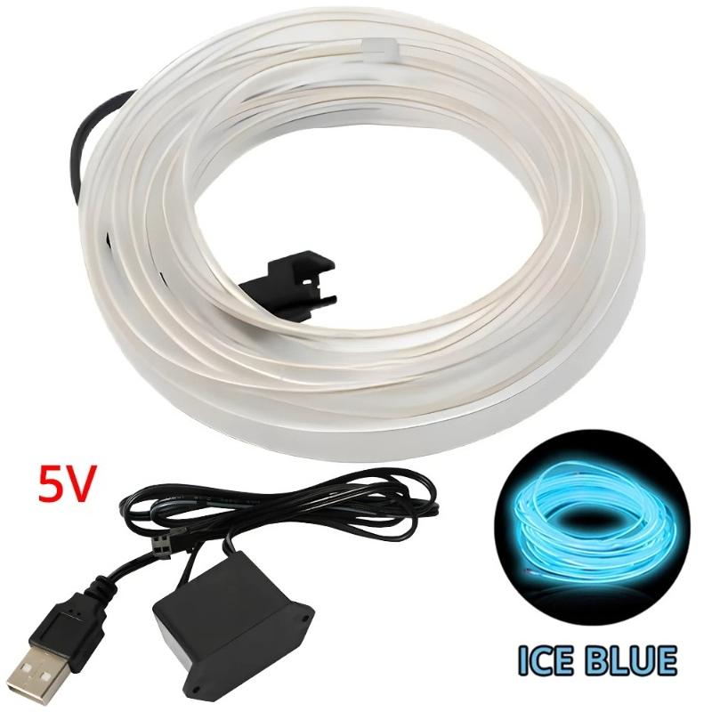 Wireless Automotive LED Ambient Light Strip, USB Powered Cold Light Interior Decor, No Wiring Needed for Car Center Control & Door Atmosphere Lighting