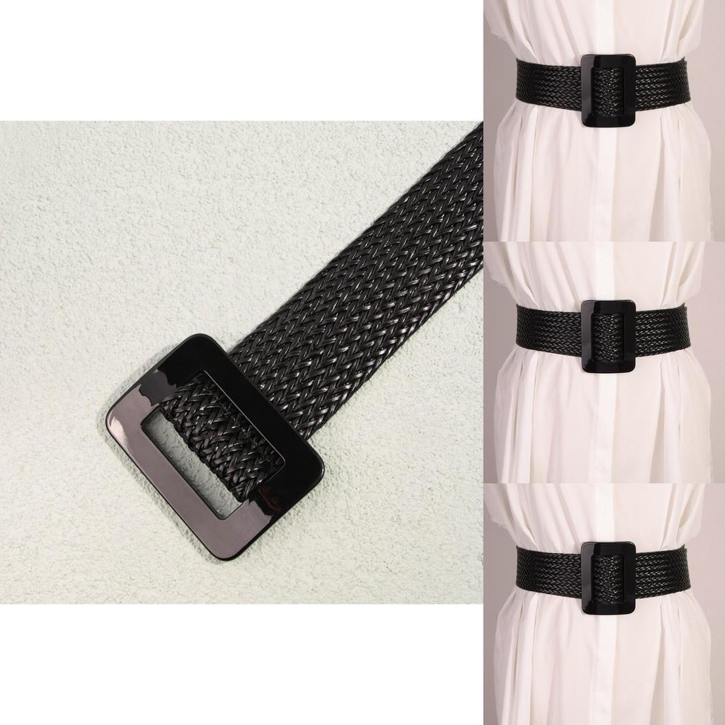 Handcrafted Woven Belt For Women With Resin Buckle Summer Fashion Accessory For Daily Wear