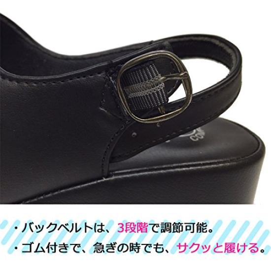 Pansy Office Nurse Back Velcro 5303 S In Sandals, Black, Comfortable, Thick-Soled, Women's Sandals, Black, Lightweight, Comfortable, Strap, Strap,