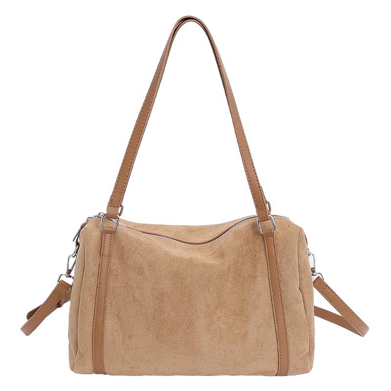 

Niche Design Frosted Leather Bag Autumn and Winter New Retro Fashion Pillow Bag Commuting Casual Tote Bag хаки