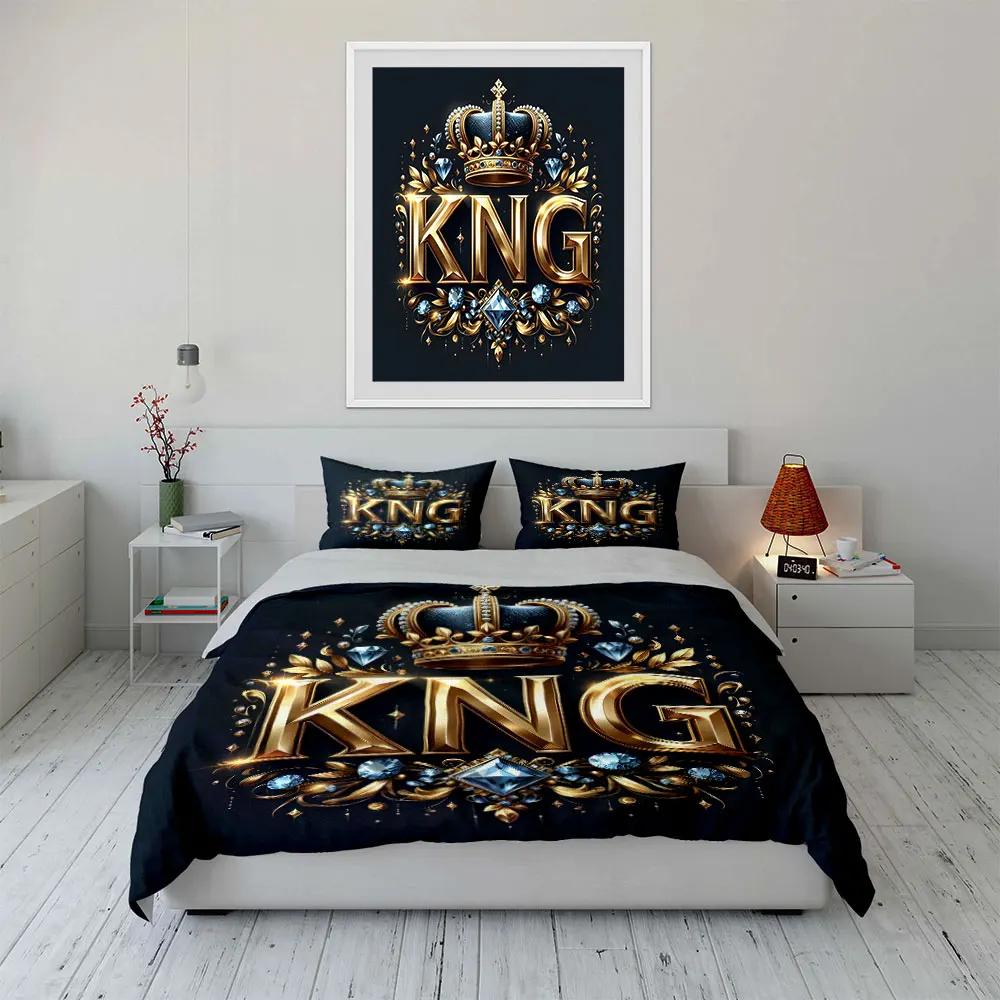 "Royal Crown Decor Set" Soft Comfortable Duvet Cover Bedding Set Included 1*Duvet Cover & 2*Pillowcases Gift