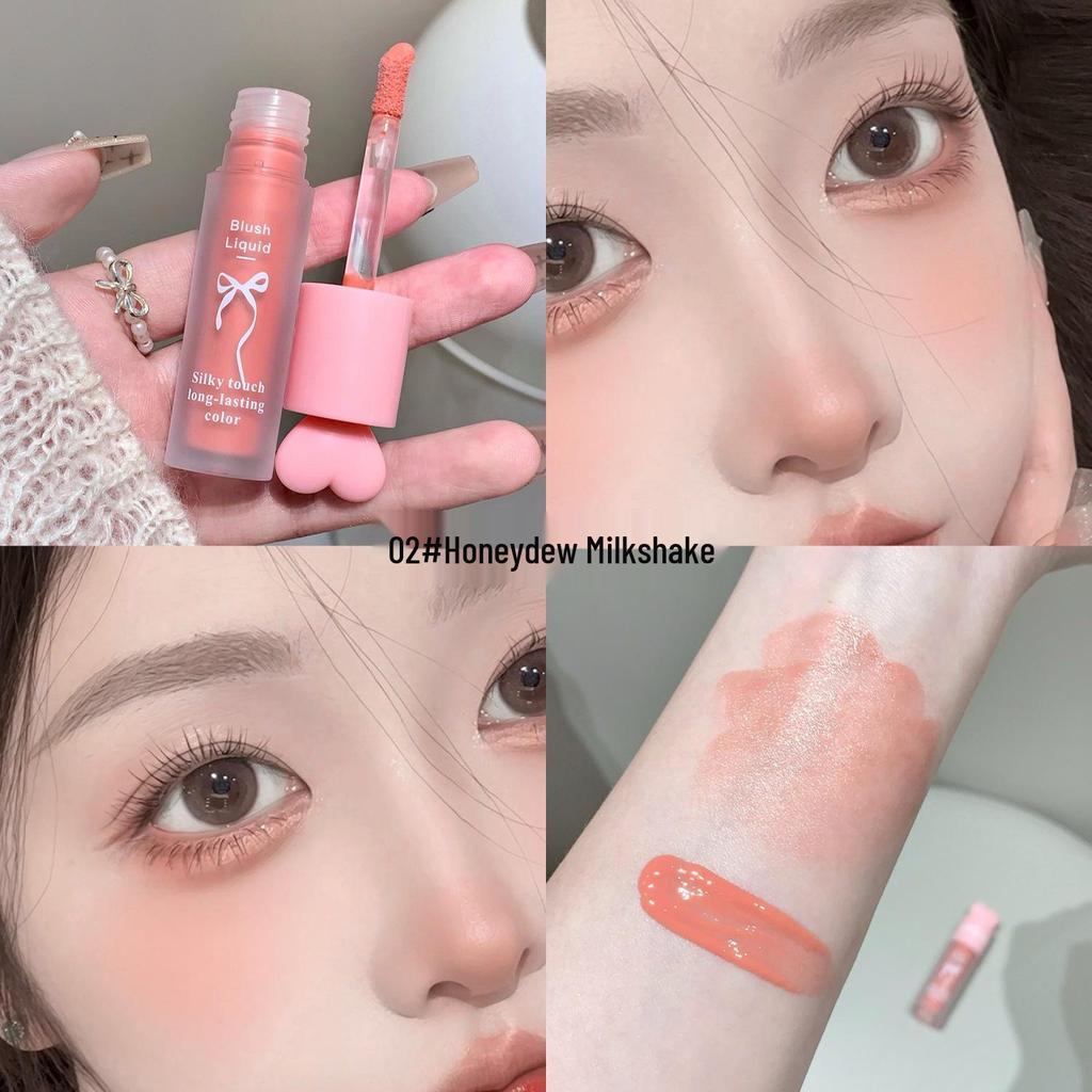 SHAQINUO Drunken Pink Long-Lasting Waterproof Blush: Natural Whitening, Fade-Resistant, Perfect for Student Parties.