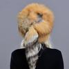 Raglaido real fox fur hats for women winter fashionable stylish Russian thick warm beanie hat natural fluffy fur hat with tail