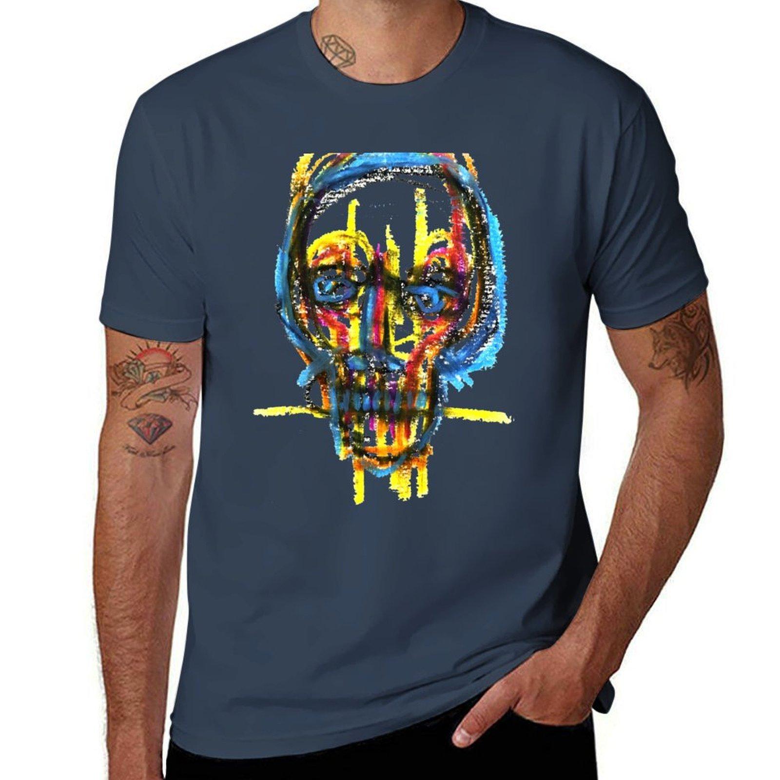 Oil Skull TShirt Plus Size Summer Short Sleeve TShirt S
