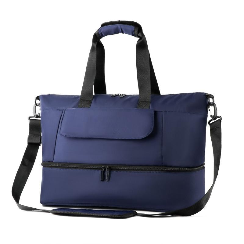 

Dry and Wet Separation Fitness Yoga Bag with Shoe Silo Exercise Yoga Bag Short Distance Leisure Simple Handbag Bag синий