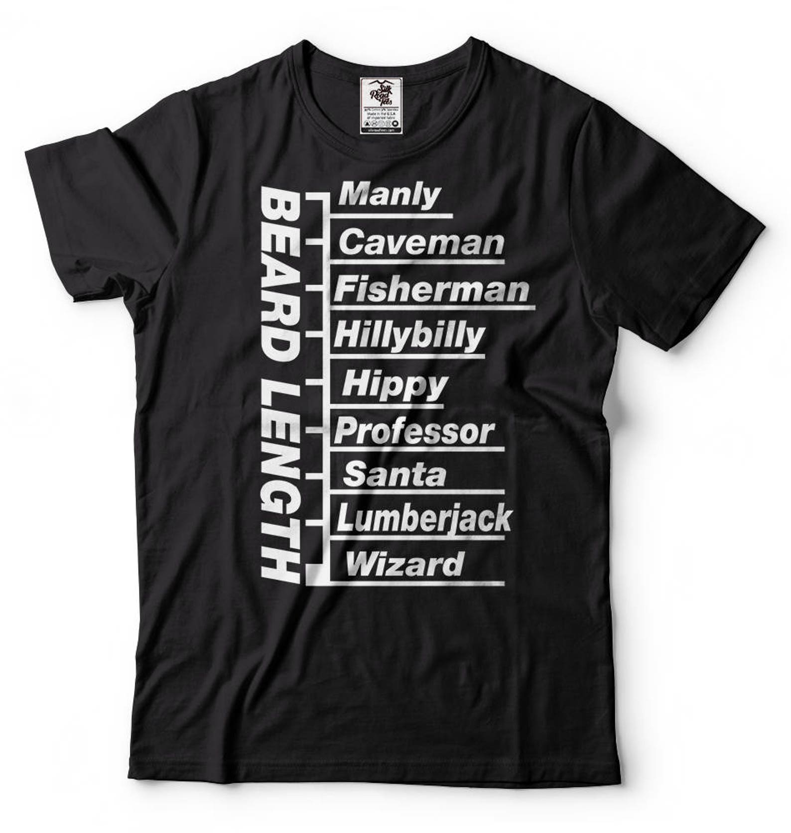 Beard Length T-Shirt Funny Beard Up Tee Shirt 4XL