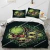 Artwork Unique Maple Weed Plant Green Death Skull Smoke Bedding Set Queen/King Size Duvet Cover Comforter Soft Cozy Home Textile