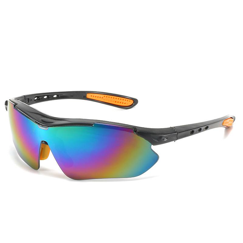 Sports Outdoor Cycling Glasses, Colorful Black Frame Windproof, Anti-flying Sand Eye Protection Sunglasses, Non-prescription Flat Glasses