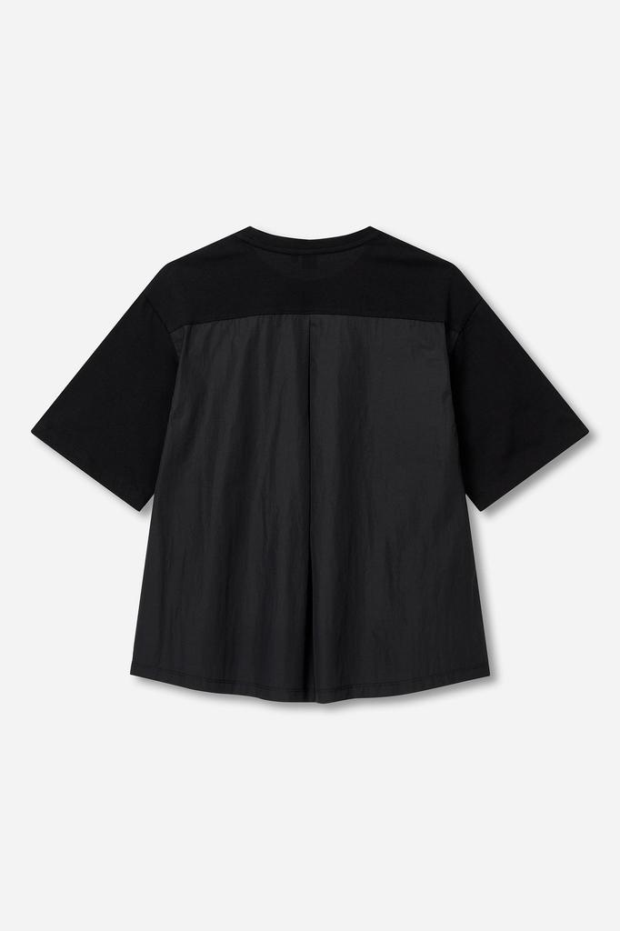 Jaa [Jaah] Cotton Color Block Short Sleeve T-Shirt_Black