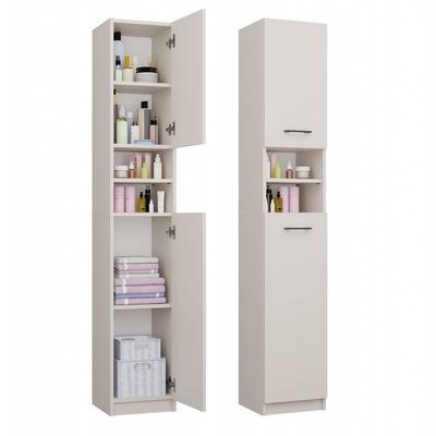 Bathroom Cabinet Column 32 Cm Marbela 1.0 Shelf Column 2 Doors Cashmere Beige
