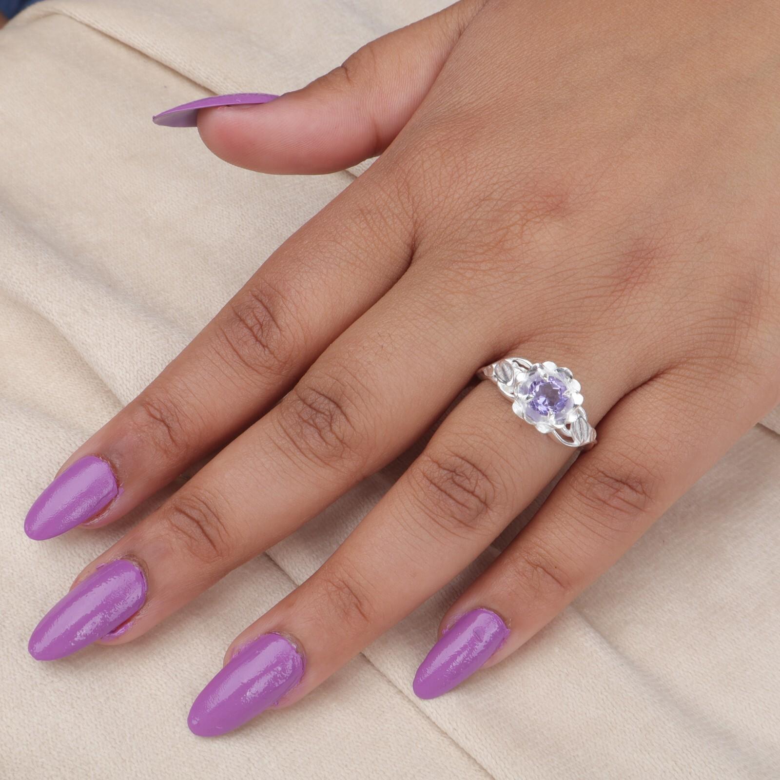 

Женское изящное ювелирное кольцо из стерлингового серебра 925 пробы с иолитом для подарка на день рождения CZR-2-13 13